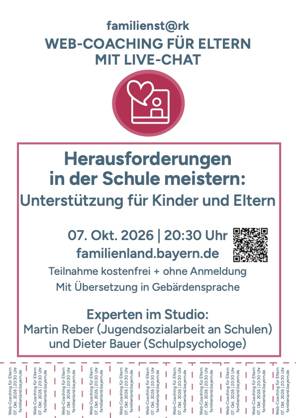 Plakat zum Web-Coaching für Eltern